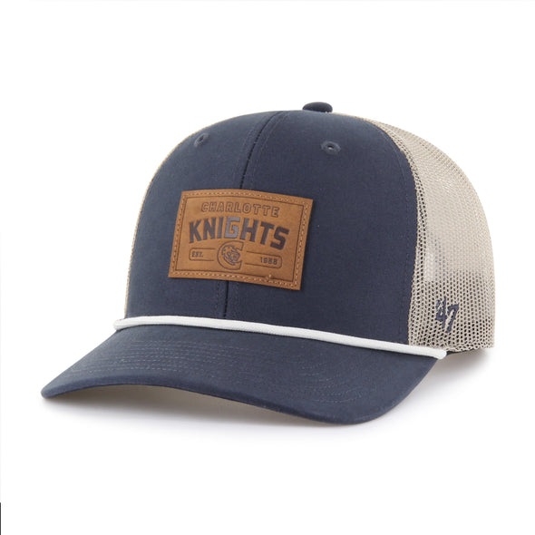 Charlotte Knights Vintage Navy Trundle Rope 47 Trucker