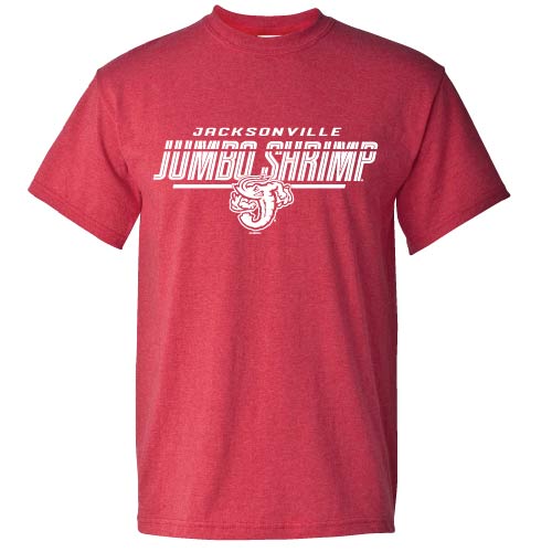 Jacksonville Jumbo Shrimp Bimm Ridder Marx Heather Red Tee