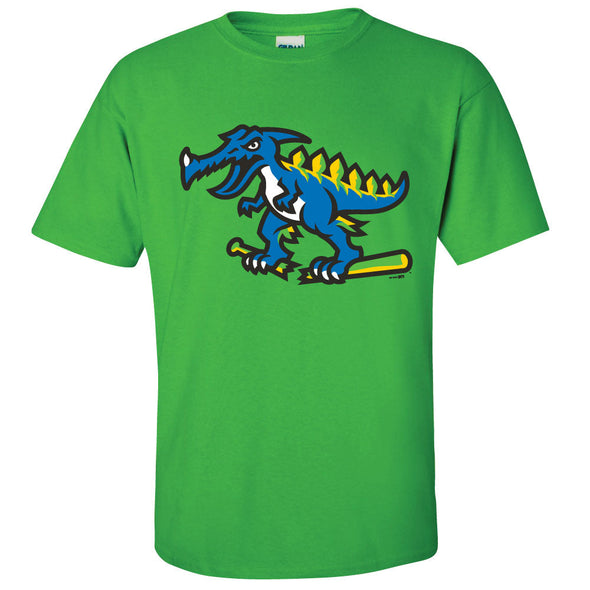 Myrtle Beach Pelicans Bimm Ridder Electric Green Pelisaurus Rex Tee