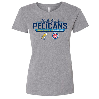 MYRTLE BEACH PELICANS BIMM RIDDER LADIES GRAY SOLENCE AFFILIATE TEE