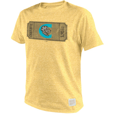 Charlotte Knights Retro Brand Gold Ticket Tee