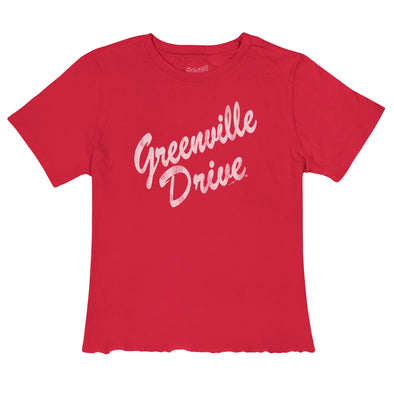 Greenville Drive Retro Brand Women's Red Cropped Tee