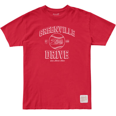 Greenville Drive Retro Brand Red Vintage Cotton 20th Tee