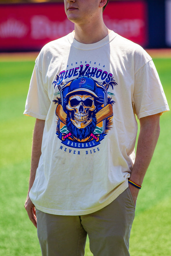 Pensacola Blue Wahoos Baseball Never Dies T-Shirt