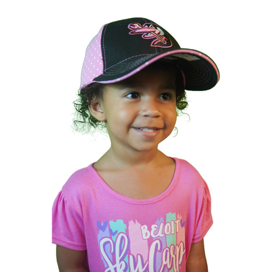 Beloit Sky Carp Pink/Black Youth Polka Dot Snapback