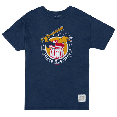 Toledo Mud Hens Navy Retro Brand Slub T