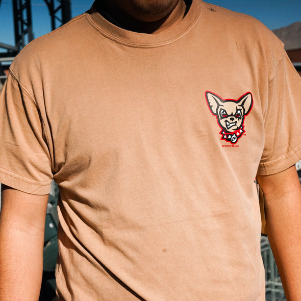 CHIHUAHUAS KHAKI DOGHEAD TEE