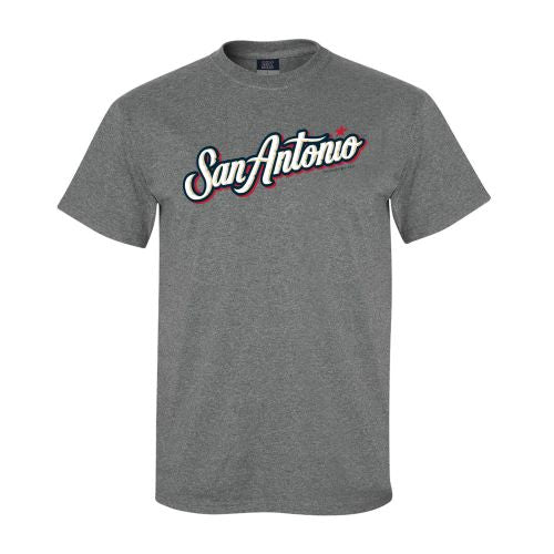 San Antonio Missions San Antonio Road Script Graphite Classic T