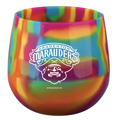 Bradenton Marauders Hippie Swirl Plastic Wine Glass