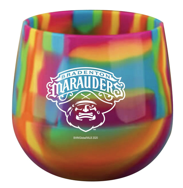 Bradenton Marauders Hippie Swirl Plastic Wine Glass