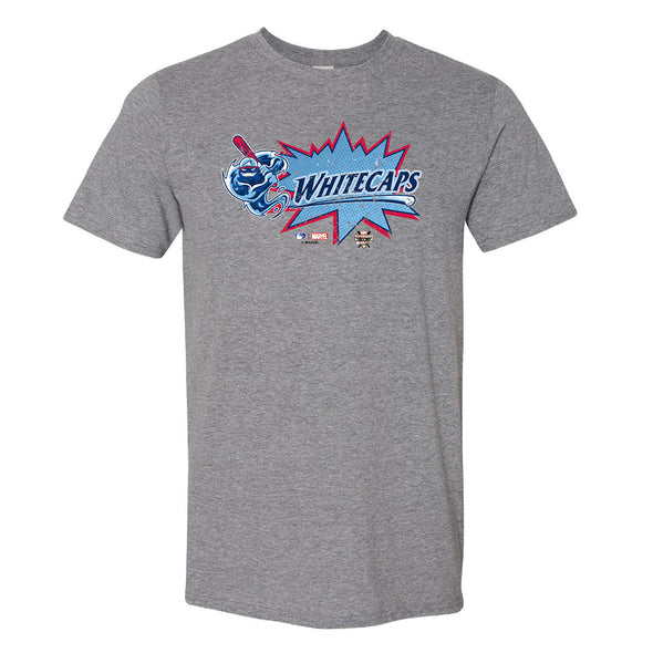 West Michigan Whitecaps Marvel’s Defenders of the Diamond Grey Tee