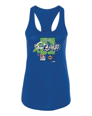 Rancho Cucamonga Quakes Marvel's Defender of the Diamond Royal Ladies Tix Tank