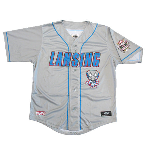 Lansing Lugnuts Marvel’s Defenders of the Diamond OT Sports Street Wear Adult Jersey