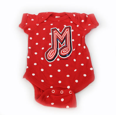 Memphis Redbirds Short Sleeve Onesie I Red Polka Dots