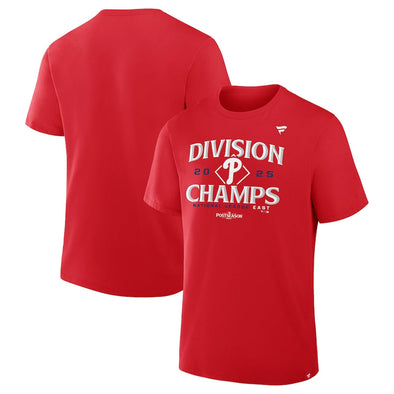 Philadelphia Phillies Men's Fanatics Red 2025 NL East Division Champions Locker Room Tee