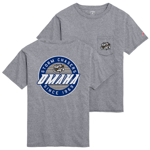 Omaha Storm Chasers L2 Brands Men's Grey All American Pocket Tee