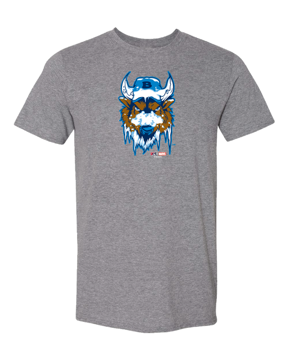 Buffalo Bisons Marvel's Defenders of the Diamond Heather Graphite Primary Tee