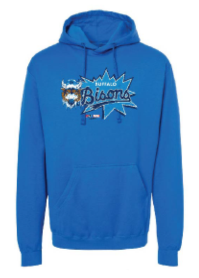 Buffalo Bisons Marvel's Defenders of the Diamond Royal Burst Hoodie