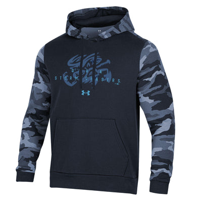 Omaha Storm Chasers Under Armour Men's Rival Fleece Blocked Navy Hoodie