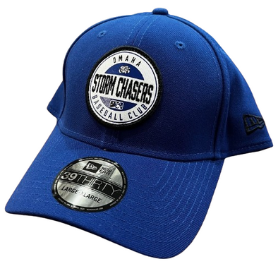 Omaha Storm Chasers New Era 39Thirty Royal Game Day Neo Vortex Cap