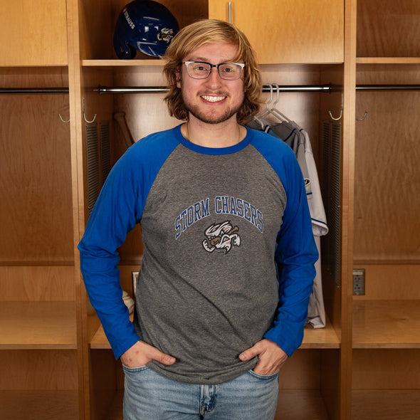 Omaha Storm Chasers Retro Brand Men's Contrast Tri-Raglan LS Tee