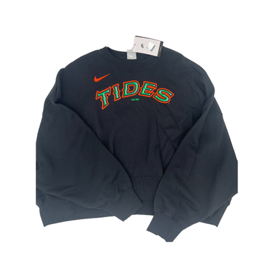 Norfolk Tides Nike Black Phoenix Fleece Cropped Crew