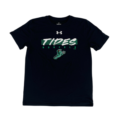 Norfolk Tides Youth Under Armour Black Tech Shirt