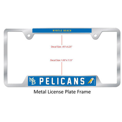 Myrtle Beach Pelicans Wincraft Metal License Plate Frame