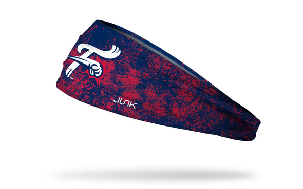 Red and Blue splatter F- Fist Headband
