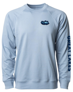 Great Lakes Pontooners Misty Blue Crewneck