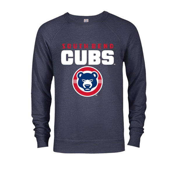 South Bend Cubs Navy  Fleece Crew Neck Sweatshirt