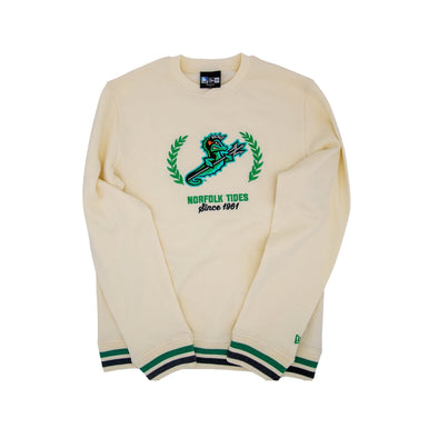 Norfolk Tides New Era Cream Crew Neck Sweatshirt