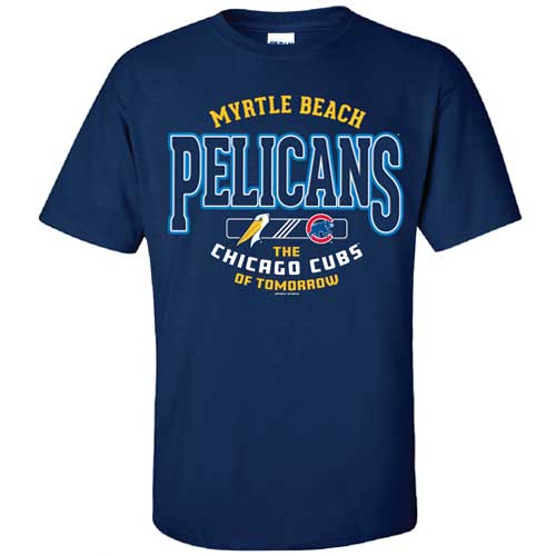 Myrtle Beach Pelicans Bimm Ridder Navy Mango Affiliate Tee