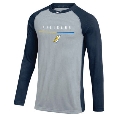 Myrtle Beach Pelicans Nike Navy Alternate Long Sleeve Game Top