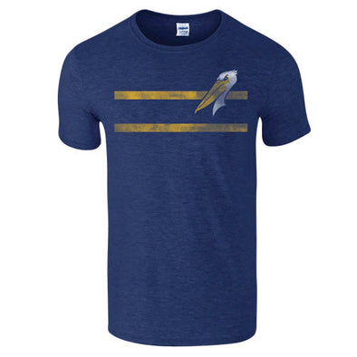 Myrtle Beach Pelicans Vantage Apparel Heather Navy Alt Stripe Softstyle Tee