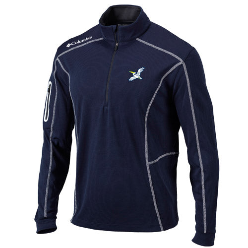 Myrtle Beach Pelicans Columbia Sportswear Navy Flying Pelican Shotgun Quarter Zip
