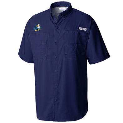 MYRTLE BEACH PELICANS COLUMBIA SPORTSWEAR NAVY PRIMARY LOGO TAMIAMI SHIRT