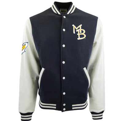 Myrtle Beach Pelicans Vantage Apparel Navy and White Varsity Jacket