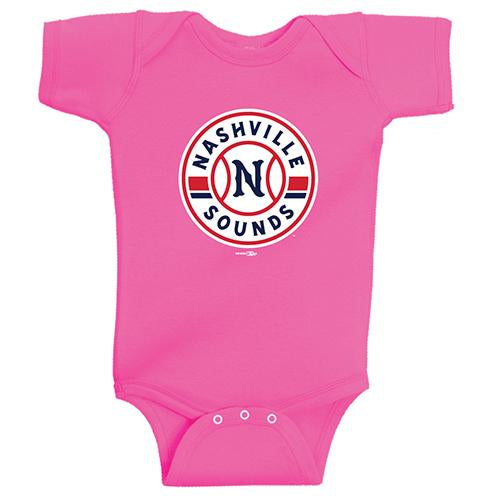 Nashville Sounds Pink Primary Logo Onesie