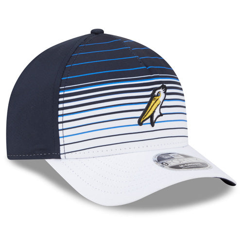 Myrtle Beach Pelicans New Era White and Navy Alternate Gradient Adjustable Cap