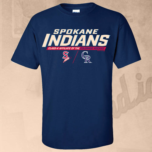 Spokane Indians Navy Lumbergh Affiliate Tee