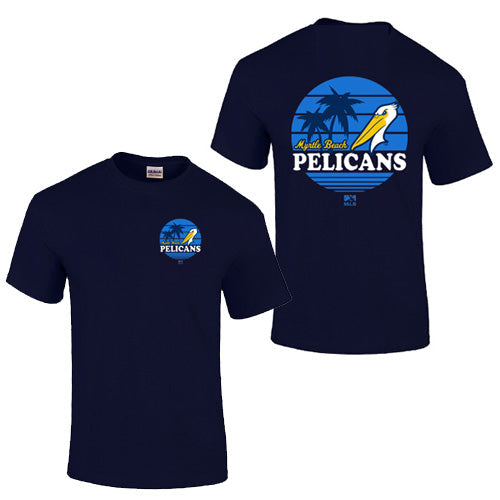 Myrtle Beach Pelicans Navy Walkoff Left Chest Logo Tee