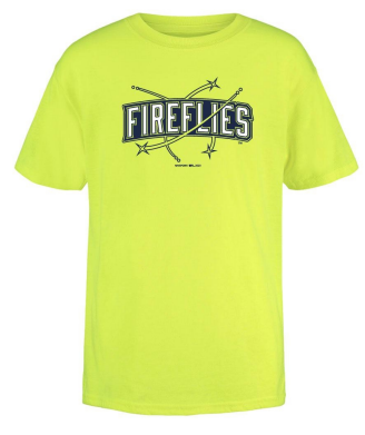 Columbia Fireflies Youth Neon Wordmark Tee