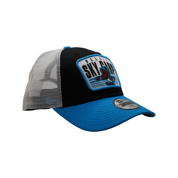 Beloit Sky Carp New Era Youth Blue Home Patch Trucker