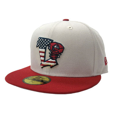 Lansing Lugnuts New Era 2024 Official 5950 Stars and Stripes Fitted Hat