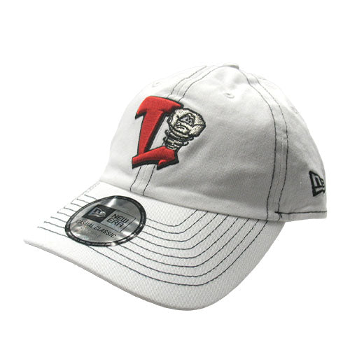 Lansing Lugnuts New Era Casual Classic White Adjustable Hat