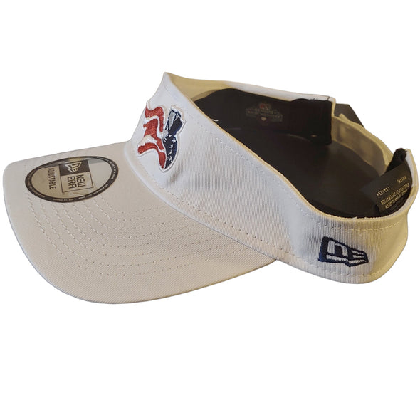 Somerset Patriots New Era White Clutch Hook Loop Adjustable Visor