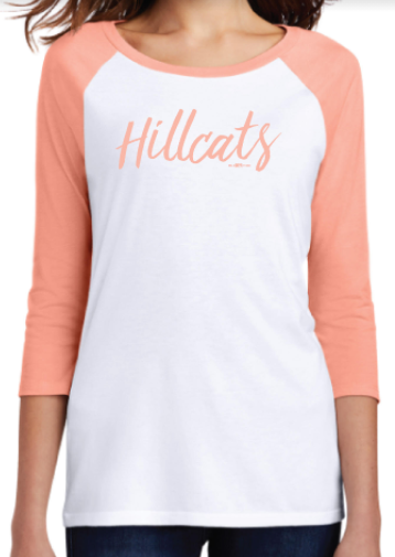 Hillcats Ladies Script 3/4 Sleeve