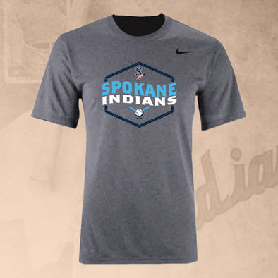 Spokane Indians Nike Gray Short Sleeve Dri-Fit Tee