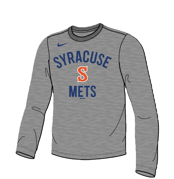 Syracuse Mets Nike Gray Legend LS Tee